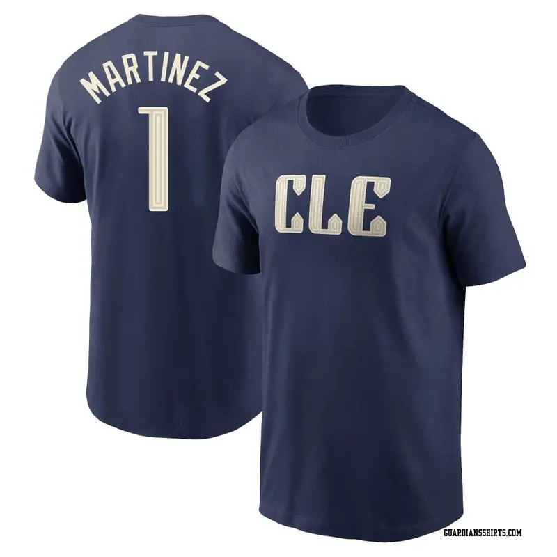 Men's Cleveland Guardians ＃1 Angel Martinez Navy 2024 City Connect T-Shirt