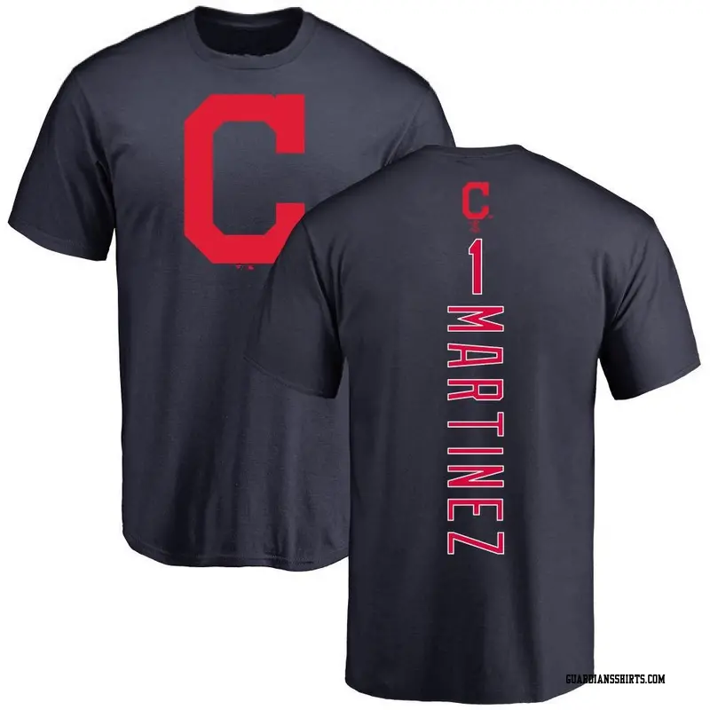Youth Cleveland Guardians ＃1 Angel Martinez Navy Backer T-Shirt